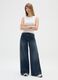 Blue wide-leg cotton jeans_0