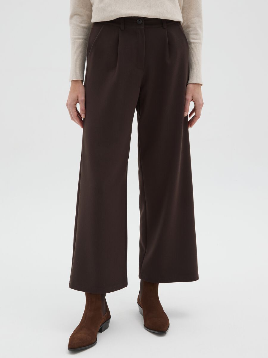 Brown Regular Fit Trousers_1