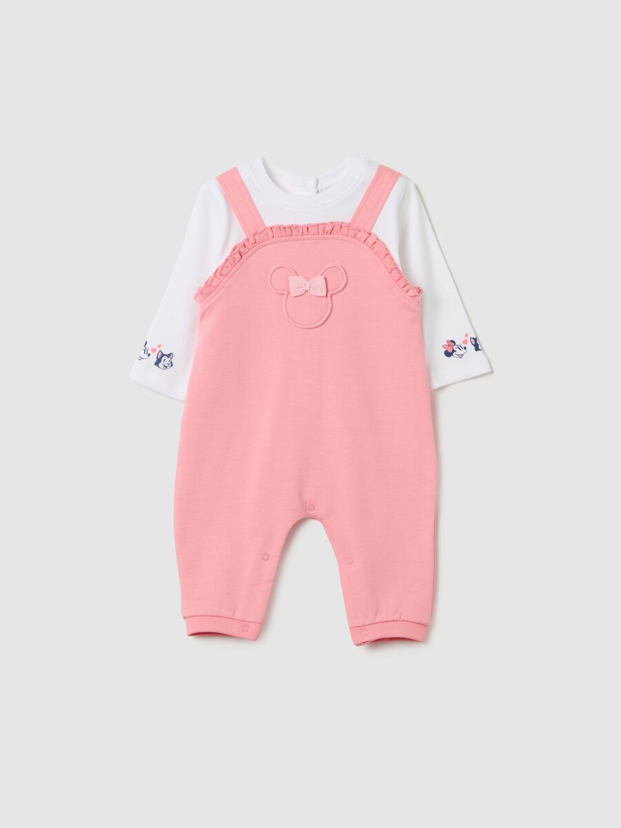 Dungaree-style onesie with Minnie Mouse and Figaro print_0