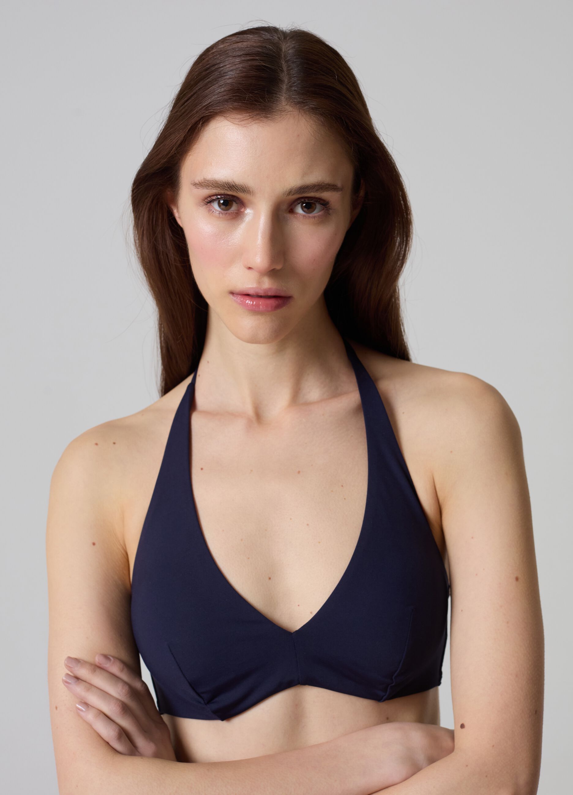Solid colour triangle bikini top