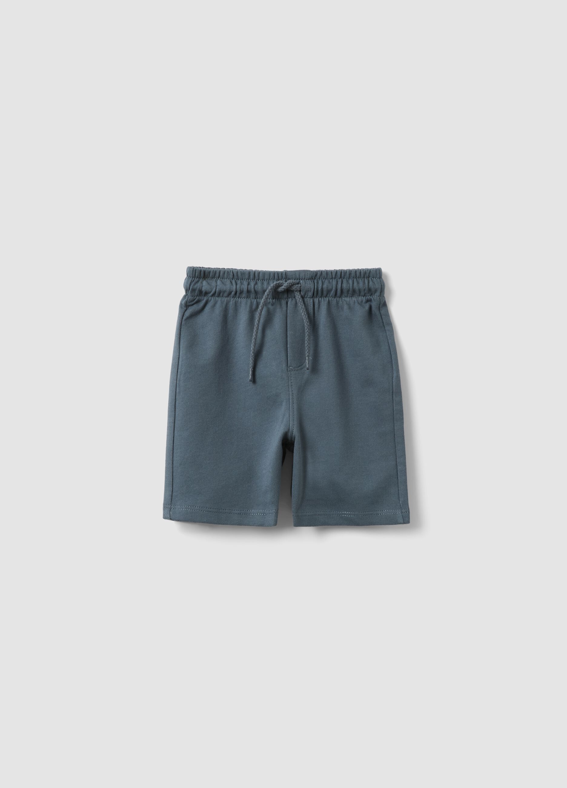 Blue pure cotton regular fit shorts for boys