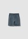 Blue pure cotton regular fit shorts for boys_0