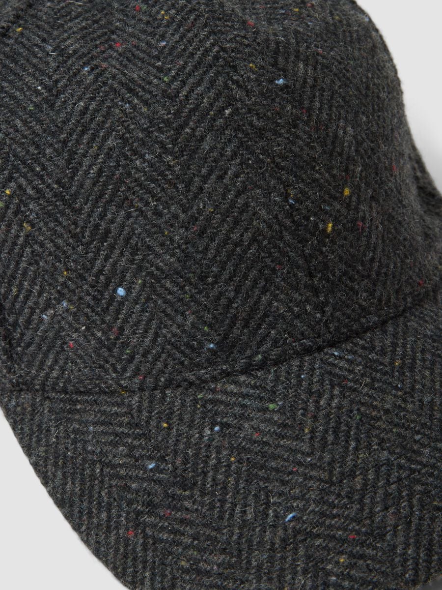 Cappello baseball grigio in misto lana e viscosa_1