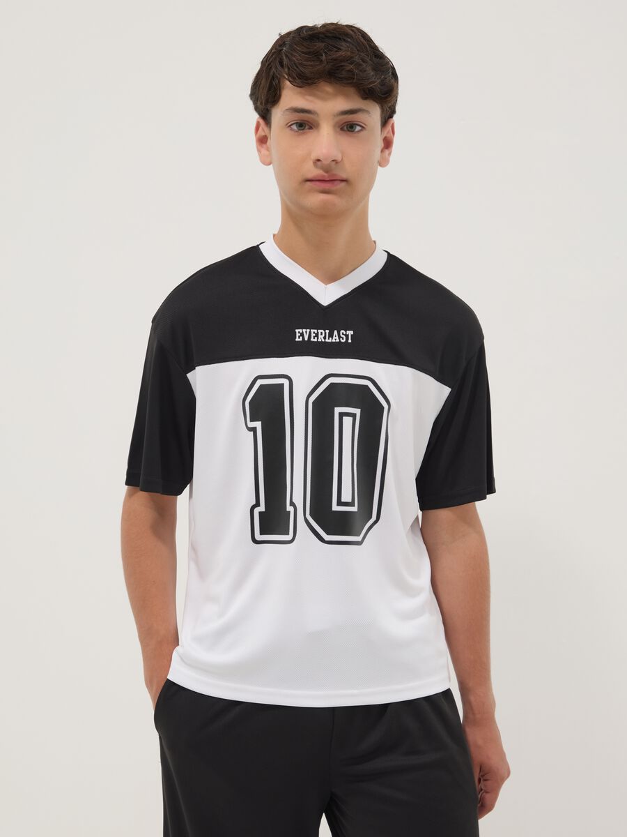 Black short-sleeve V-neck boys&rsquo; T-shirt, relaxed fit_0