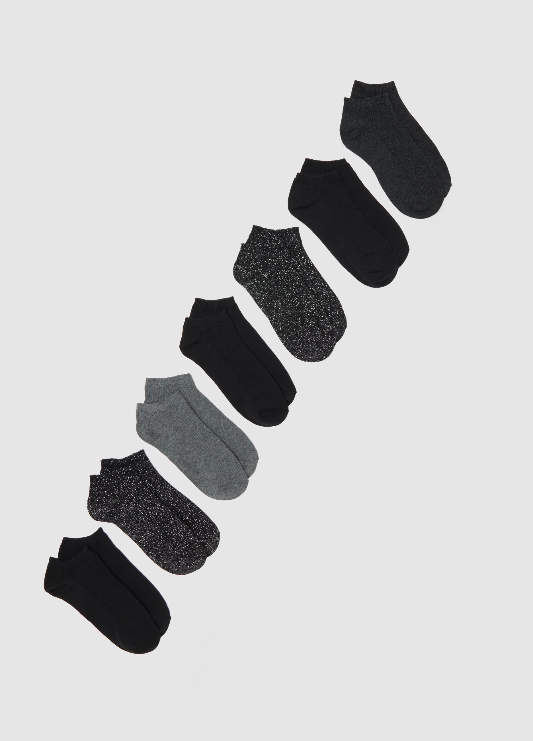 Multipack of multicoloured cotton socks with glitter