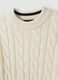 Maglia bianca in puro cotone a trecce over fit per bambino_2
