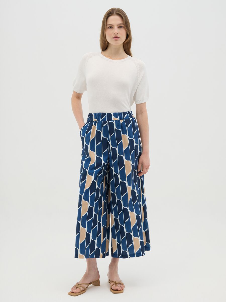 Women's multicolour cotton trousers with regular fit_0