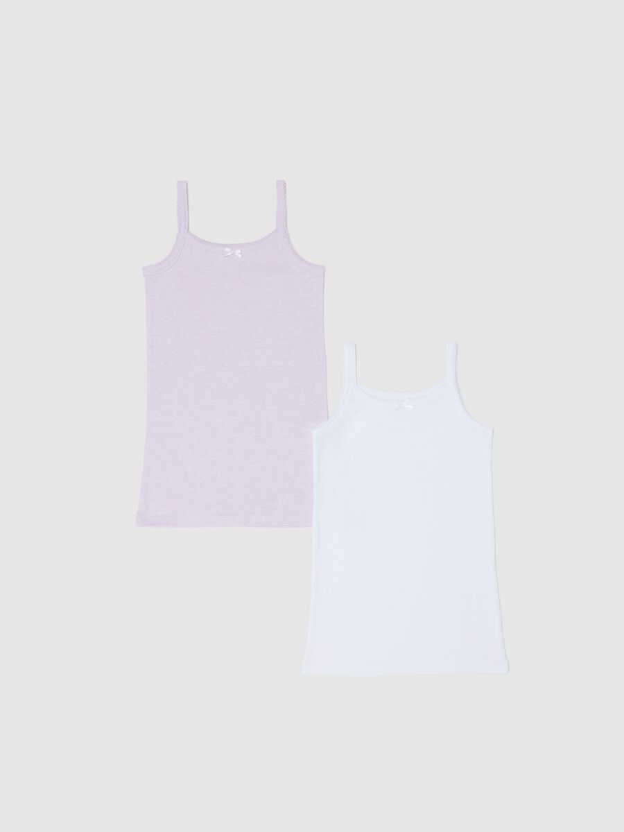 Two-pack white and purple vests with bow_0