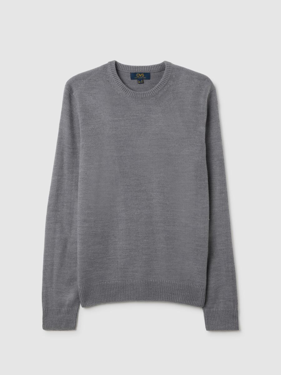 Grey Regular Fit Crew Neck Jumper_0