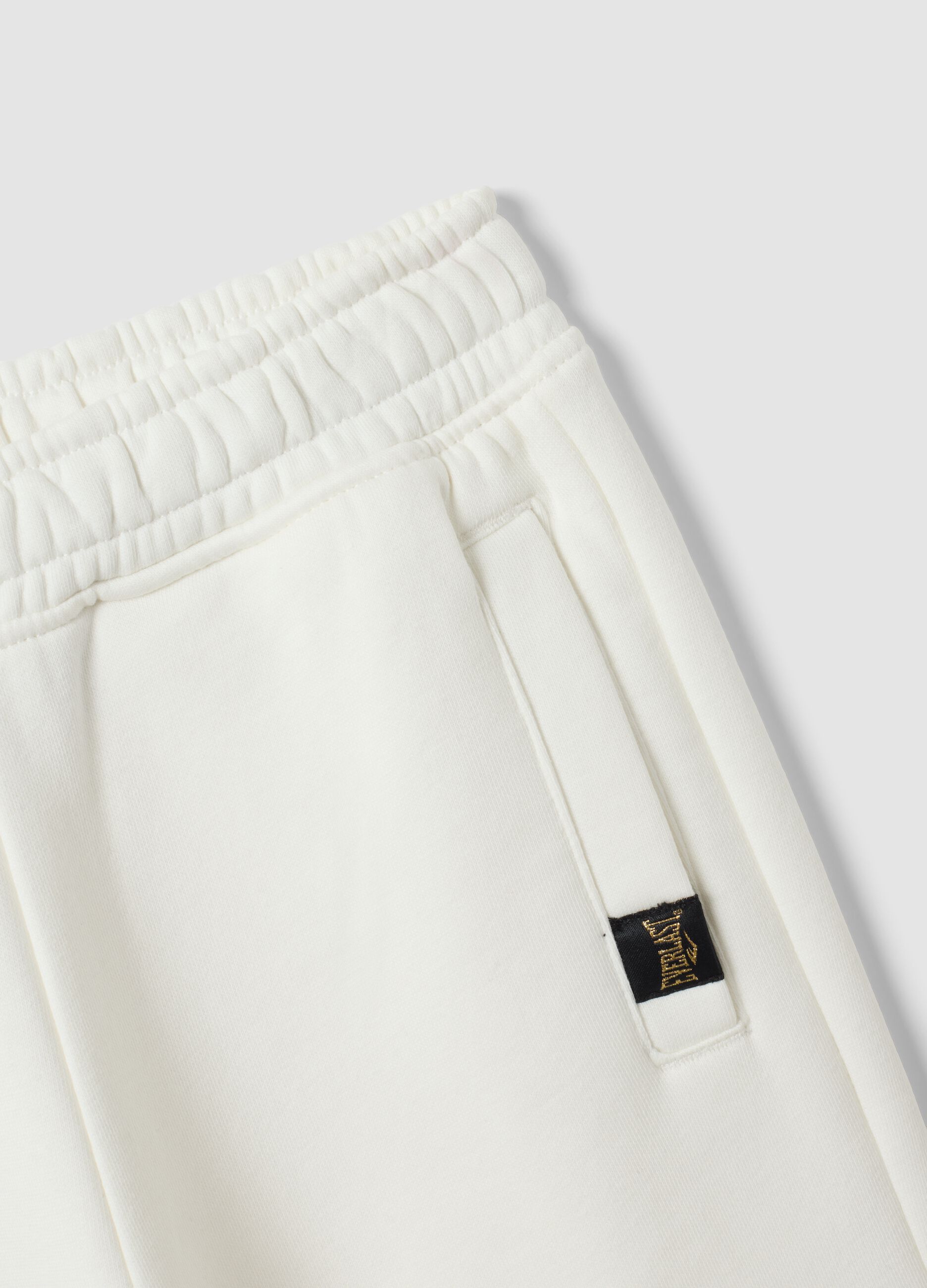 White cotton-blend regular-fit joggers for girls
