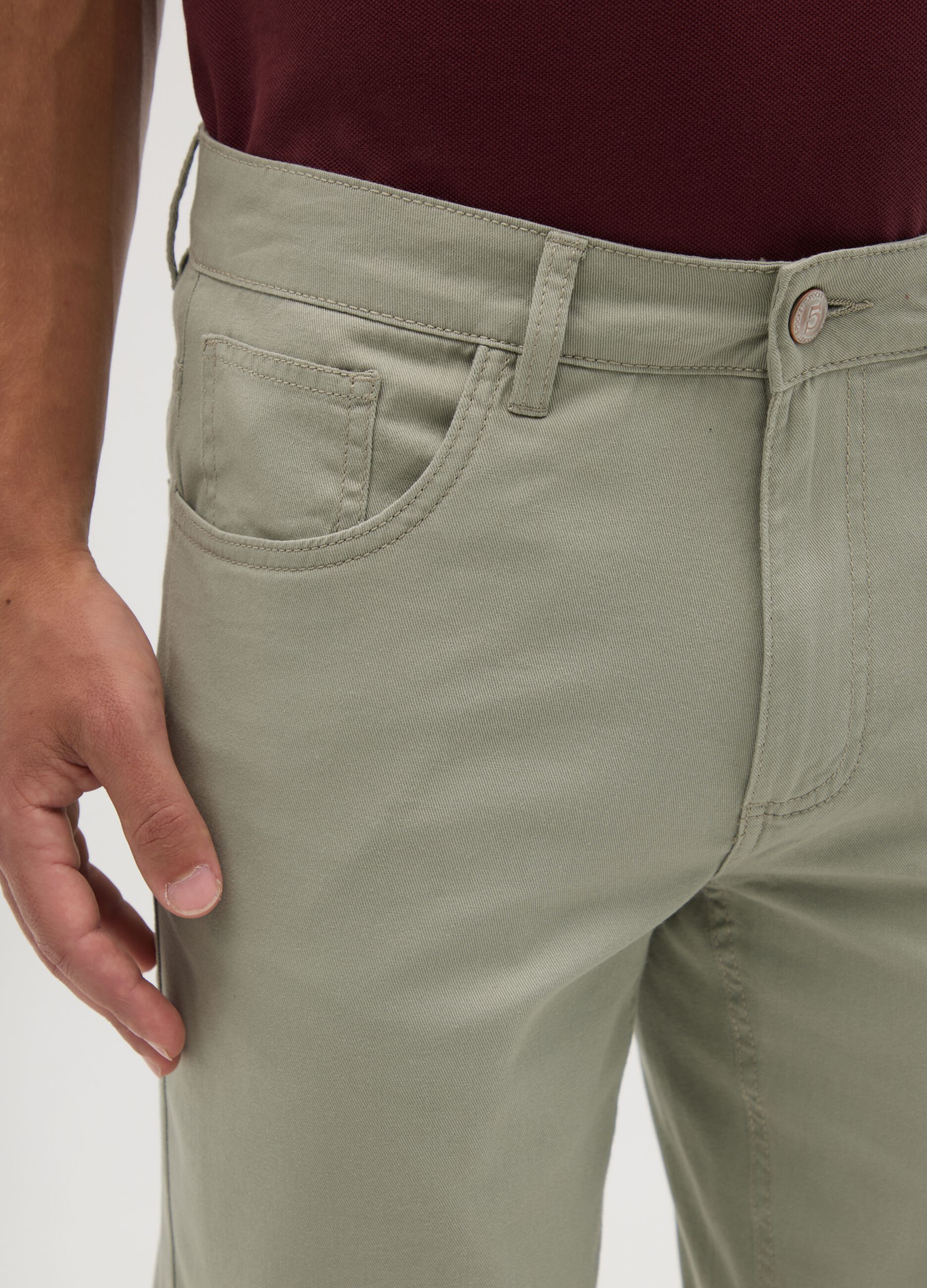Men's green pure cotton regular fit shorts