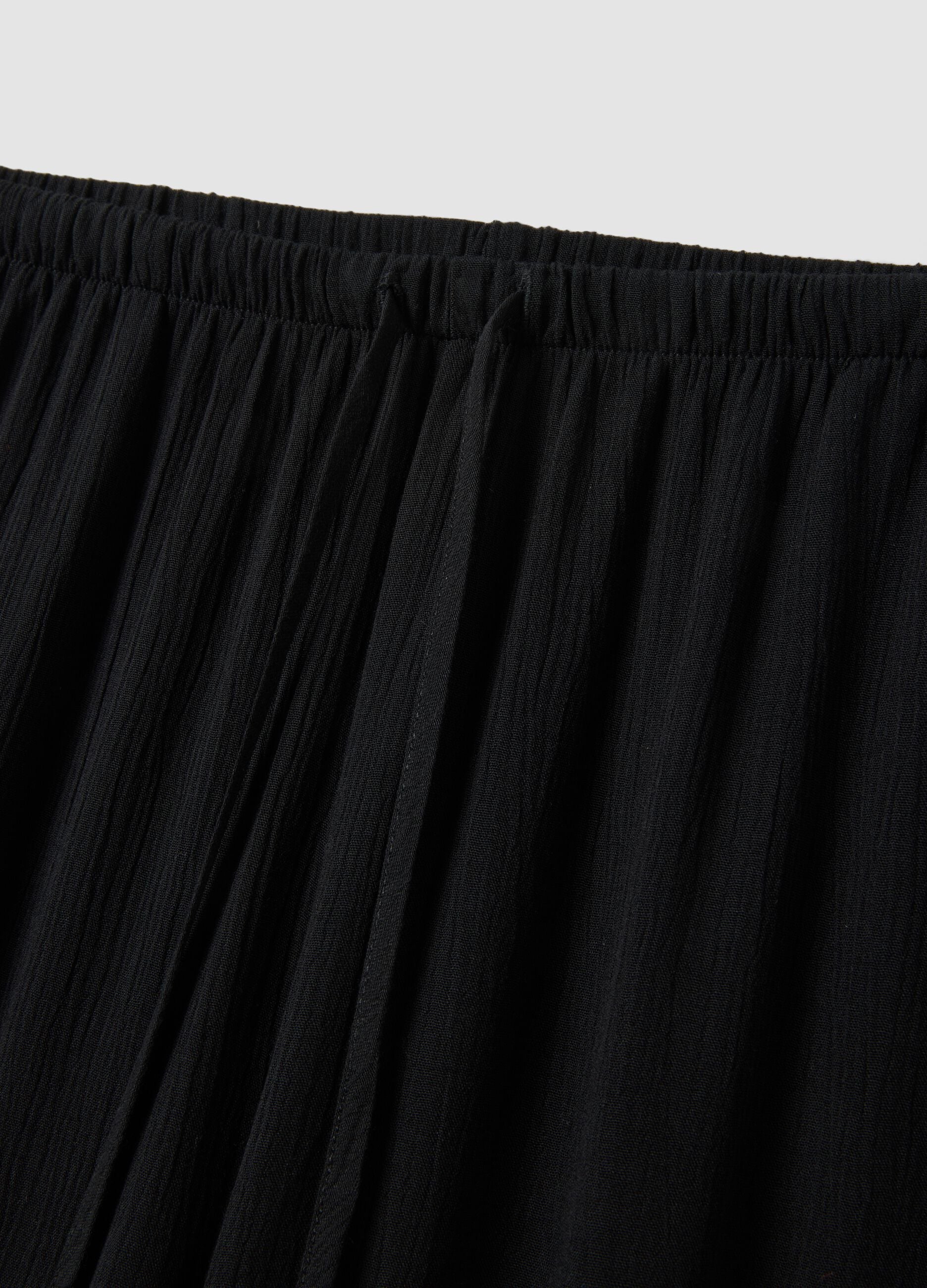 Black palazzo trousers in pure viscose