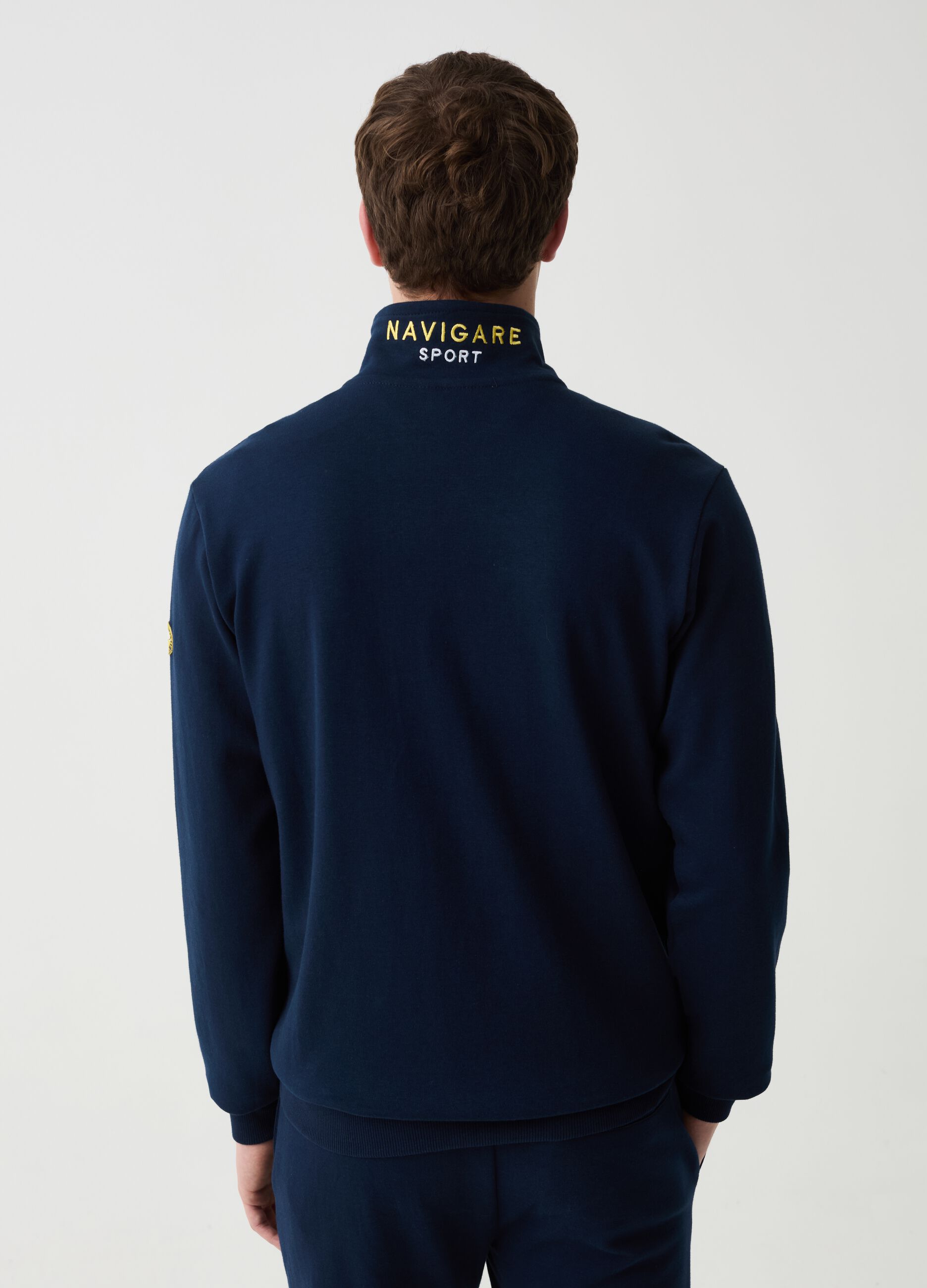High neck, full-zip with Navigare Sport embroidery