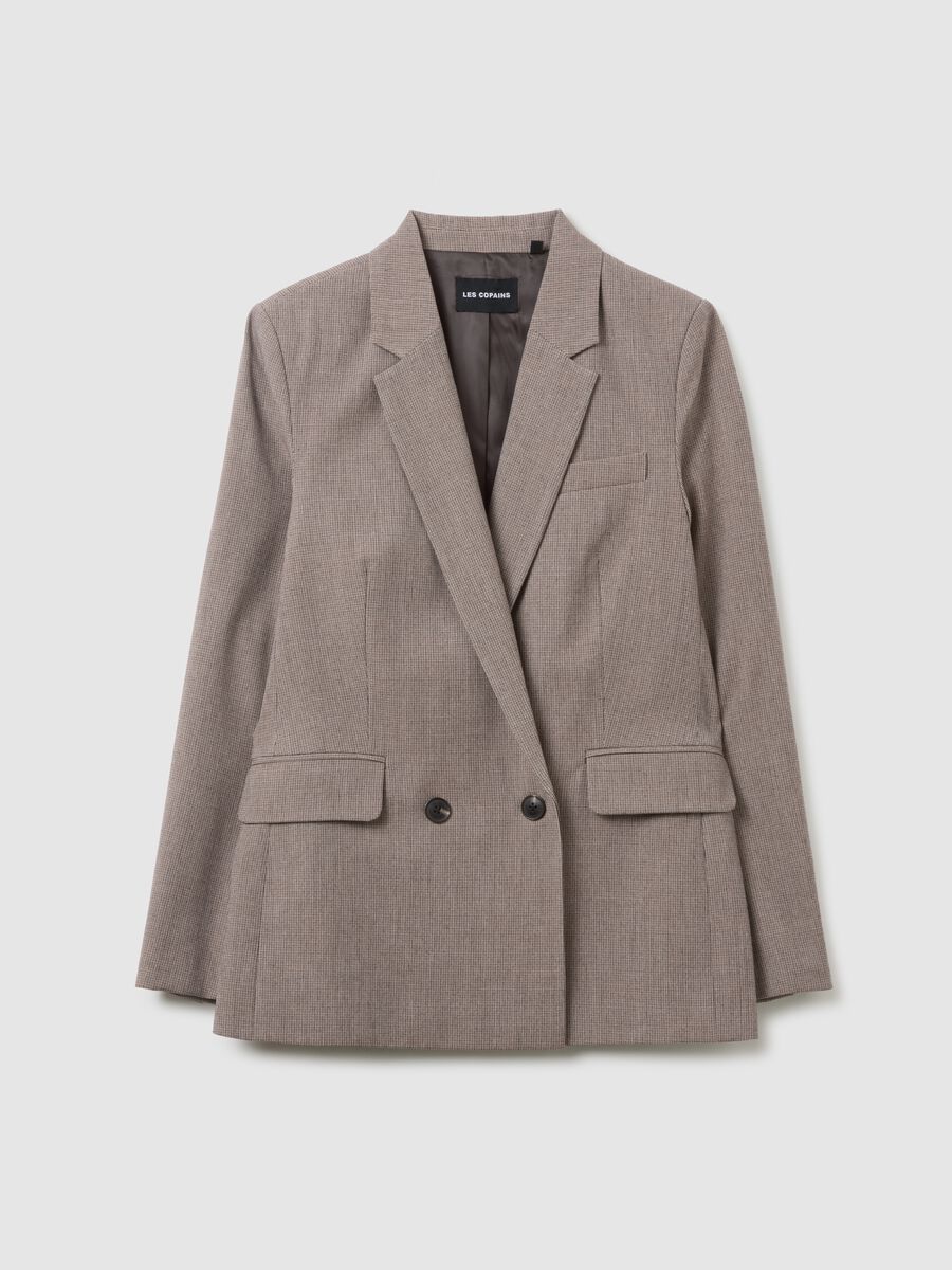 Beige Stretch Fabric Blazer Regular Fit_4