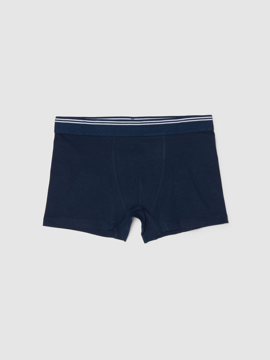Boxer blu da ragazzo in cotone elasticizzato regular fit_0