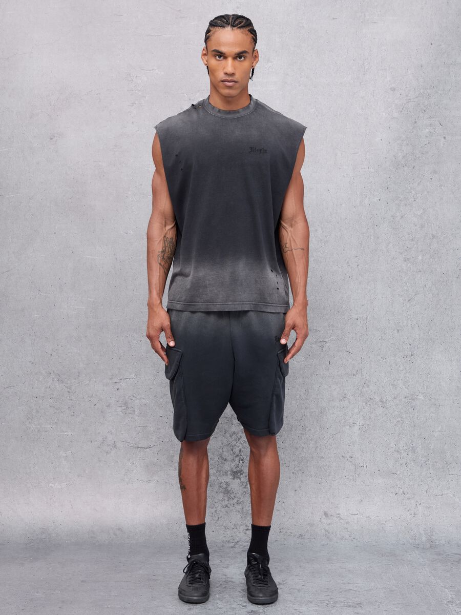 Sunfaded Cargo Sweat Shorts Vintage Black_3