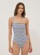 Blue striped stretch fabric swimsuit_0