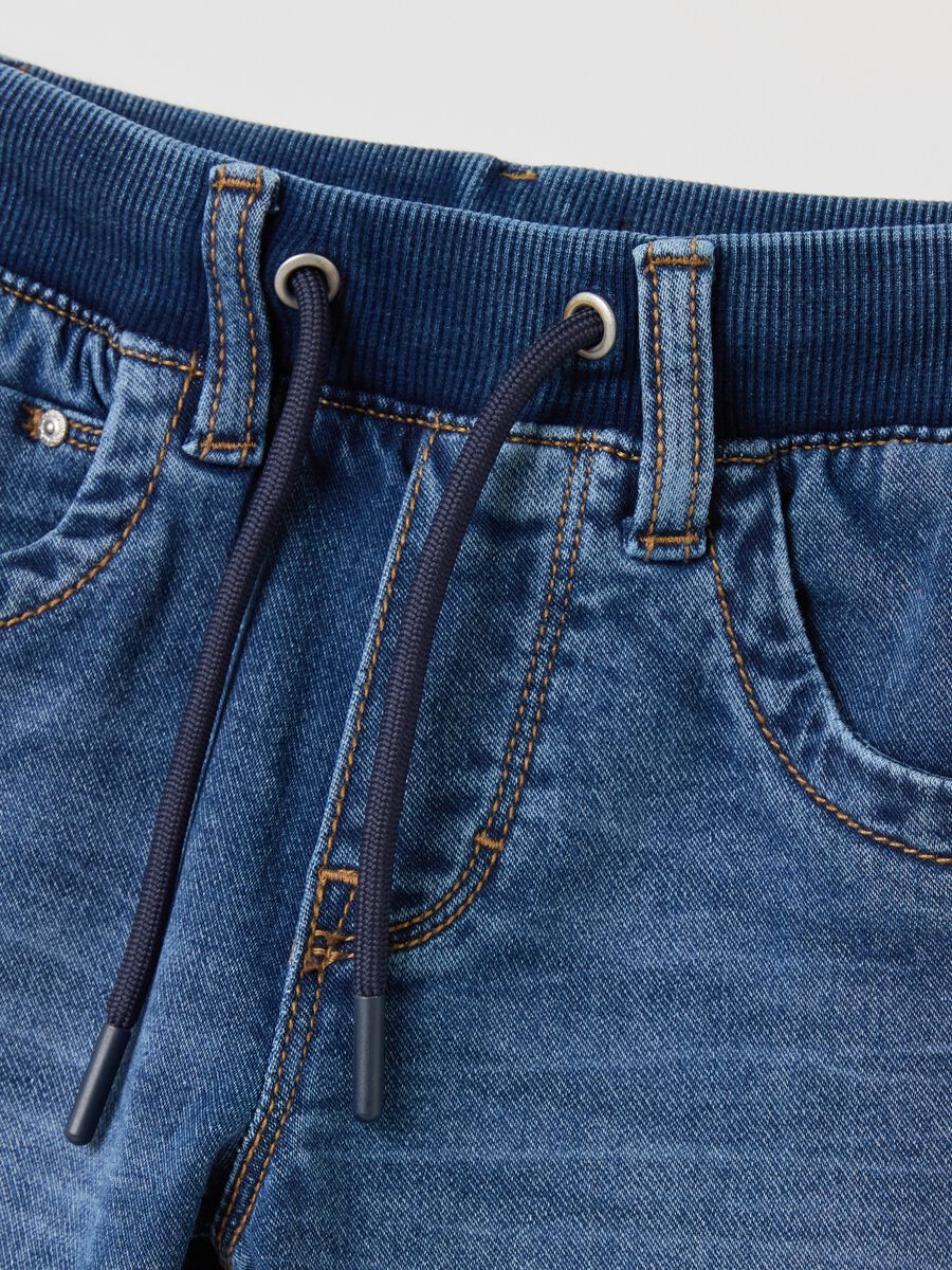 Denim joggers with drawstring_2