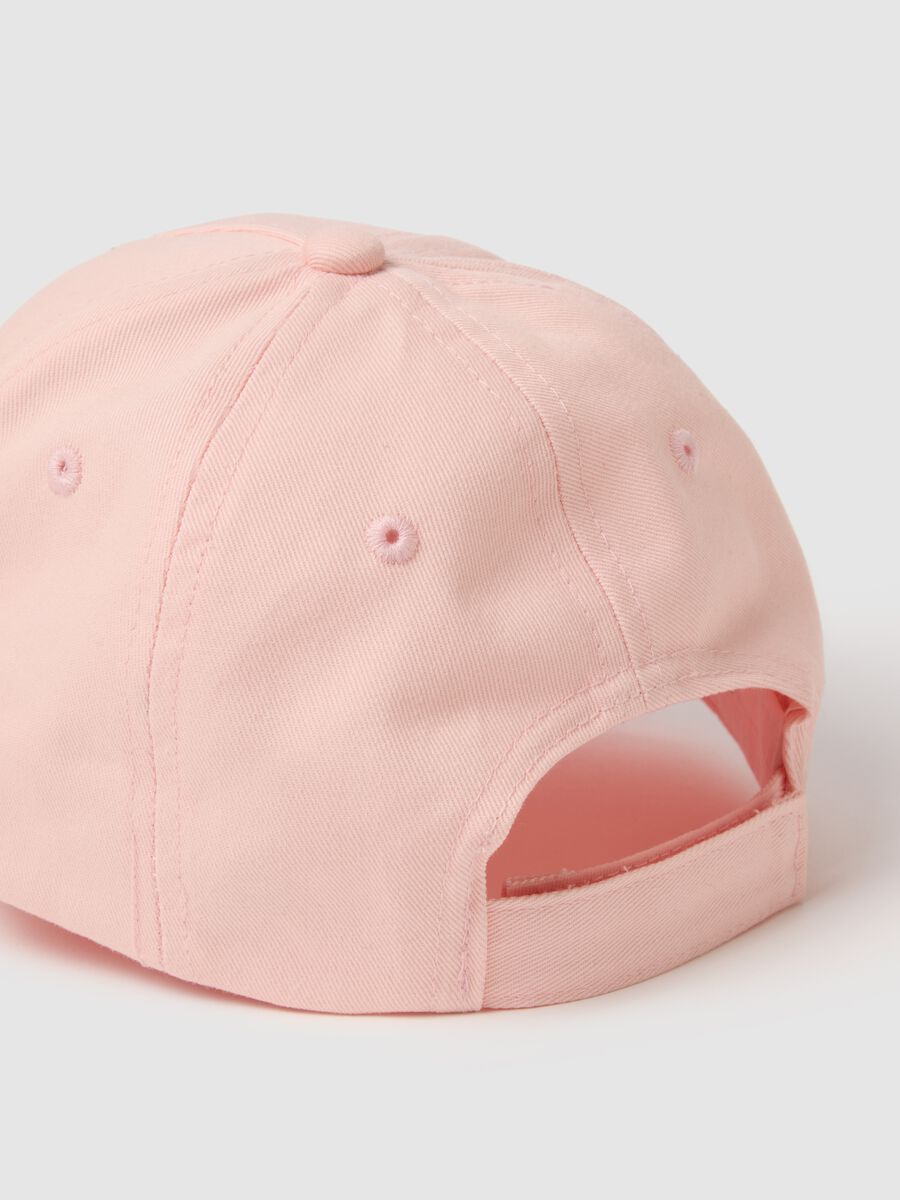 Girls' pink pure cotton hat with visor and sequins_1