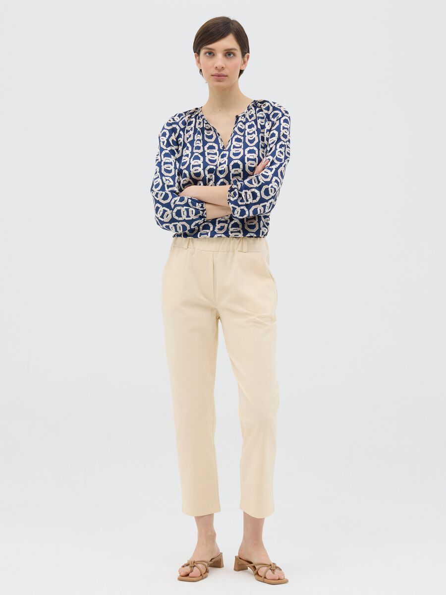 Beige regular-fit stretch trousers_0