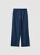 Blue denim jogger trousers in pure cotton, relaxed fit_4