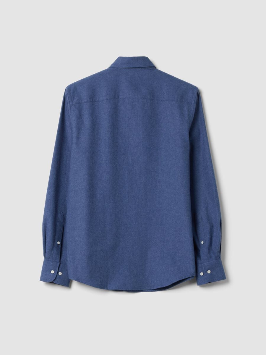 Light blue pure cotton twill shirt, regular fit_6
