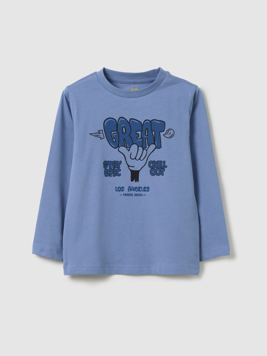 Blue pure cotton children's t-shirt_0
