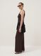 Brown stretch wide-leg trousers with crinkled texture_3