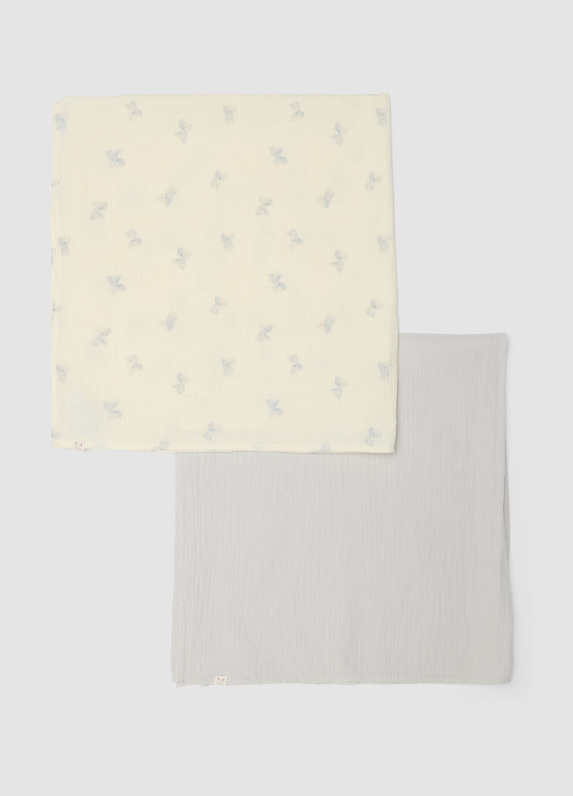 Two-pack of multicolour 100% cotton baby blankets