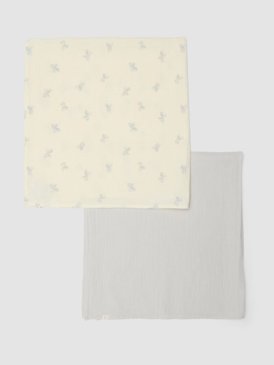 Two-pack of multicolour 100% cotton baby blankets_0