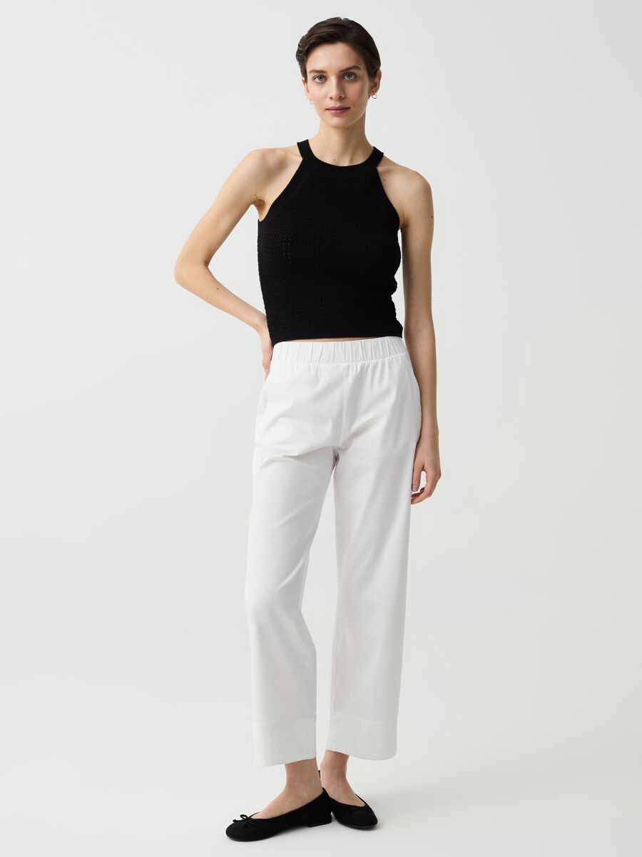 Wide-leg cropped trousers_0