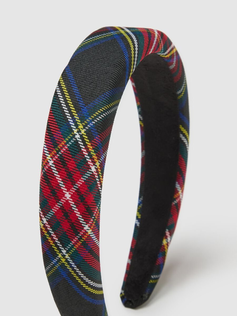 Multicolour headband with check pattern_3