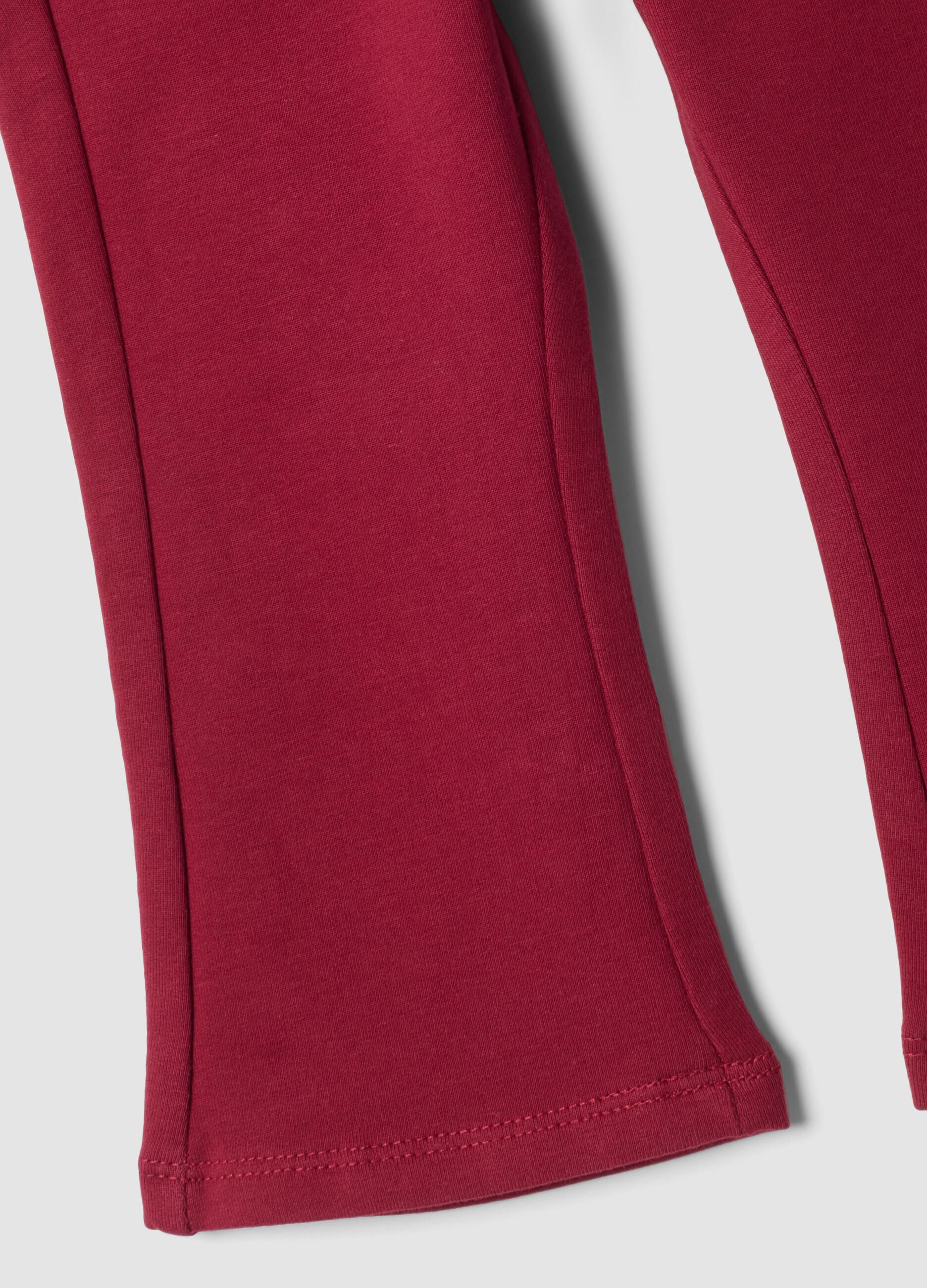 Red organic stretch cotton treggings
