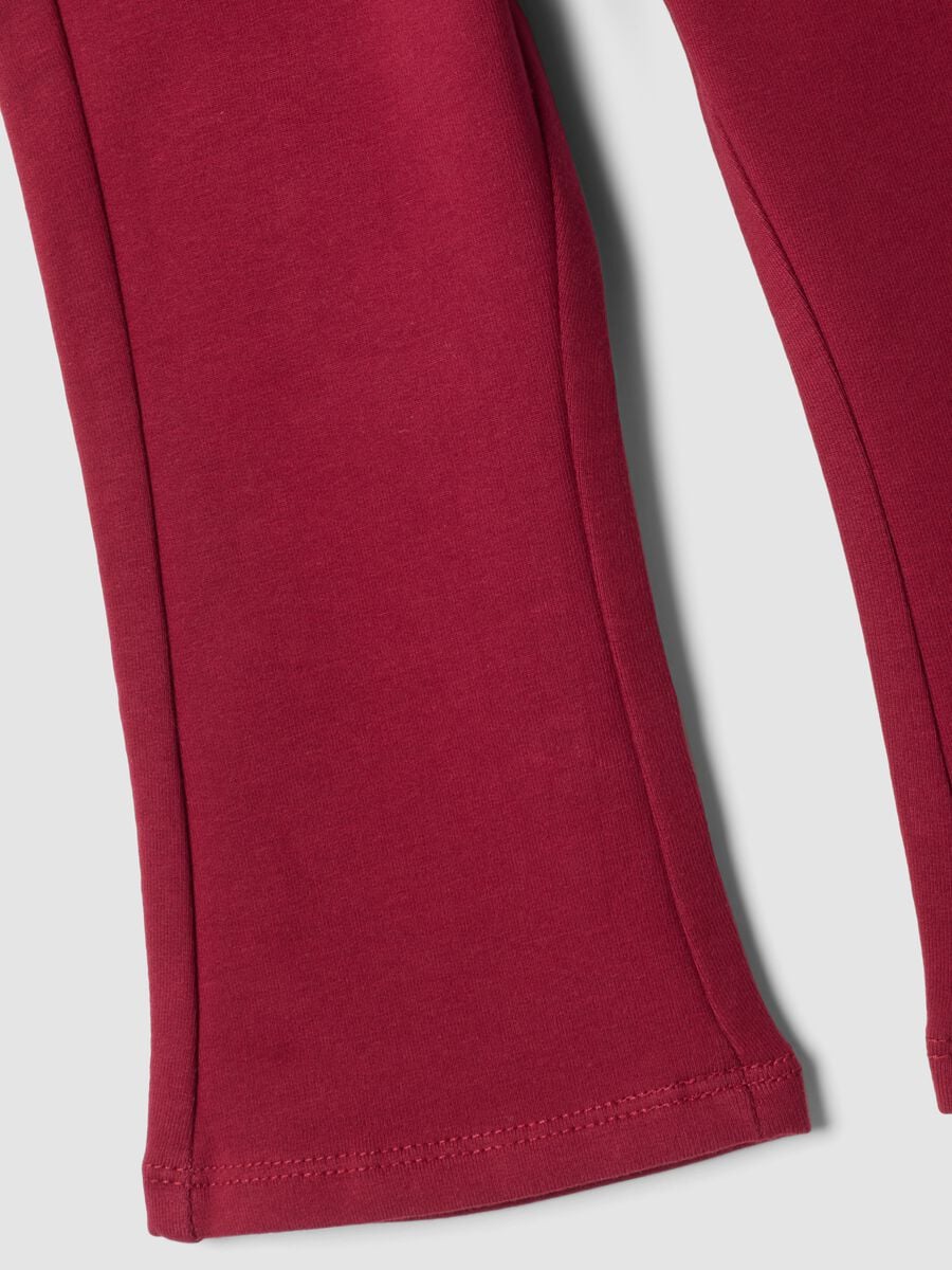 Red organic stretch cotton treggings_3