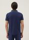 Polo blu a maniche corte in cotone elasticizzato_3