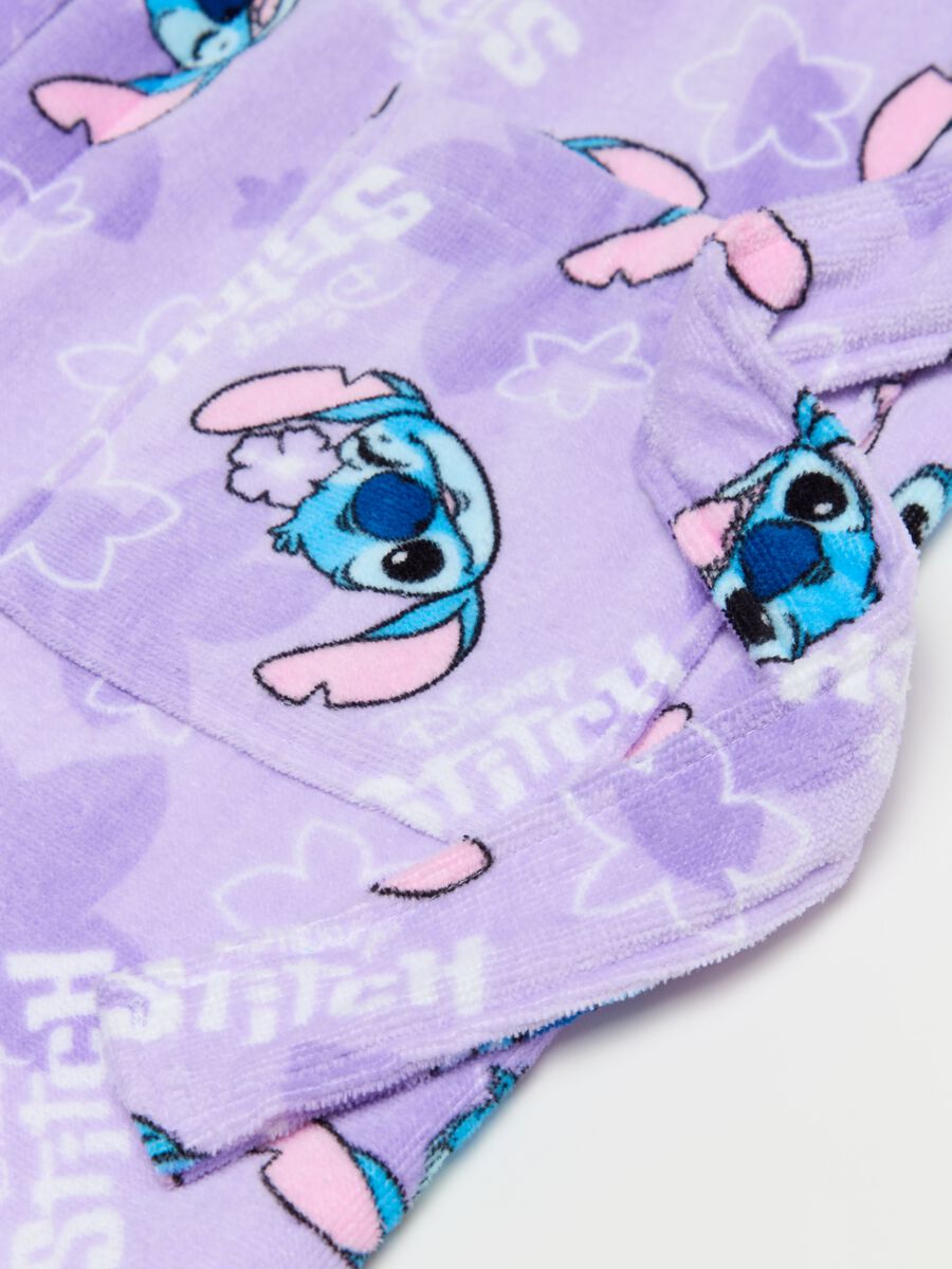 Accappatoio in cotone con cappuccio stampa Stitch _2