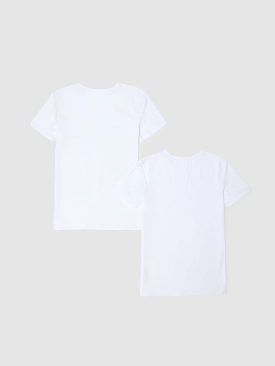 Children's white stretch cotton t-shirt twin pack, regular fit_1