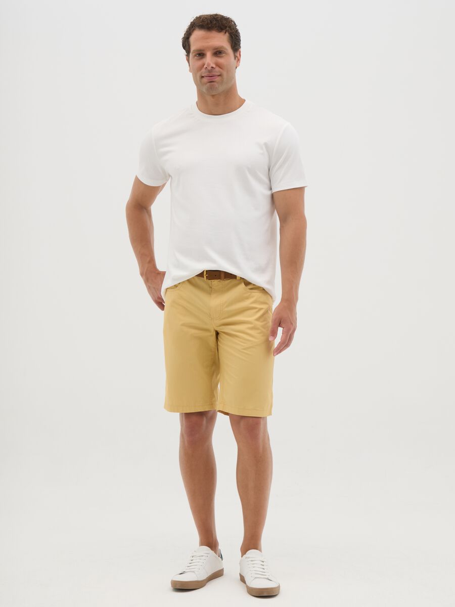 Men's yellow cotton regular fit shorts_0