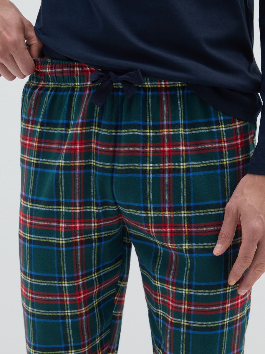 Multicoloured Check Pure Cotton Pyjama Trousers_3