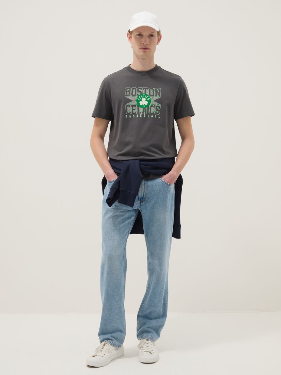 Grey pure cotton T-shirt regular fit with Boston Celtics print_2