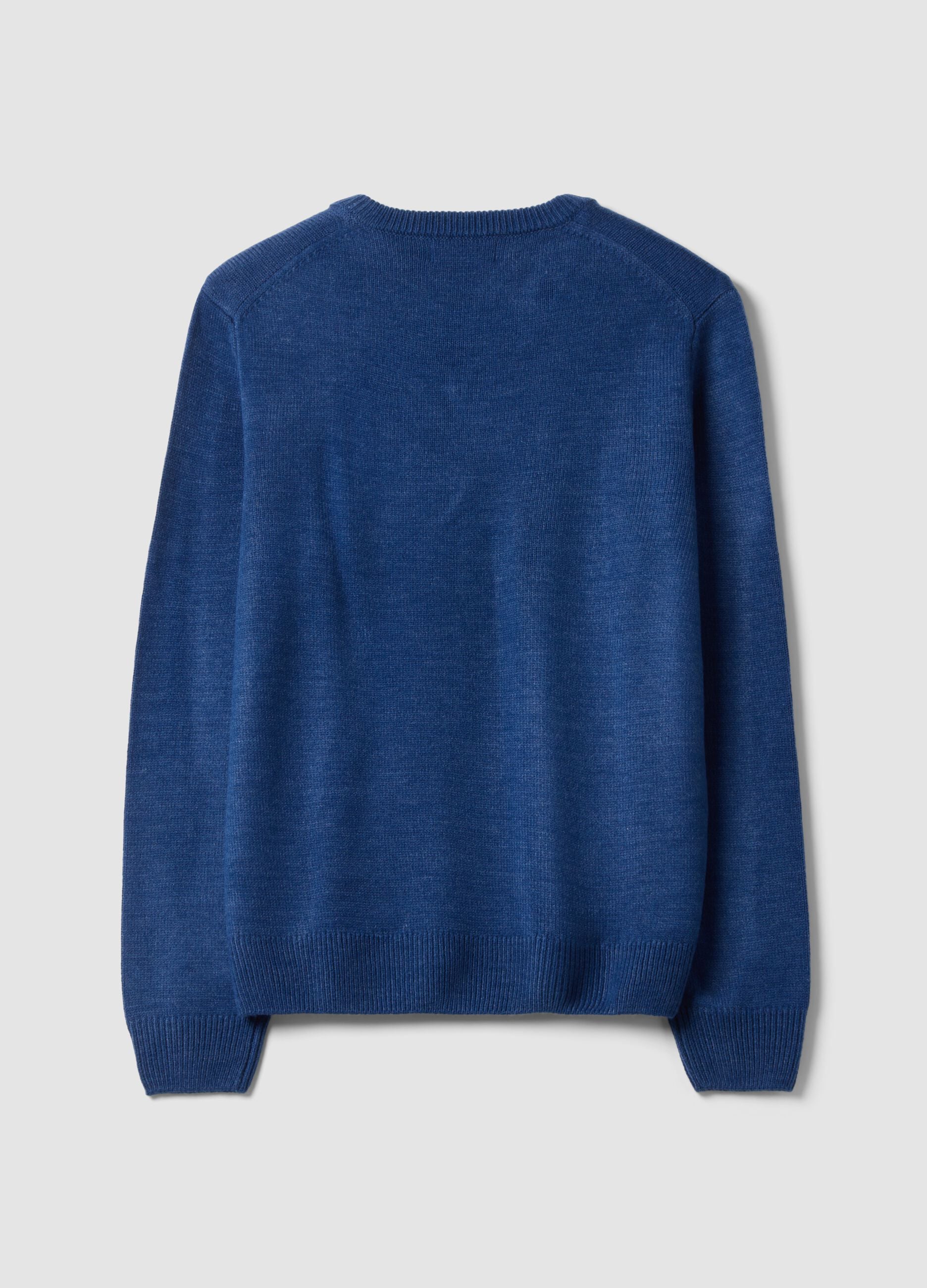 Blue V-neck jumper in regular fit
