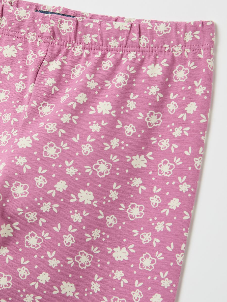 Leggings in stretch cotton with ditsy floral print_2