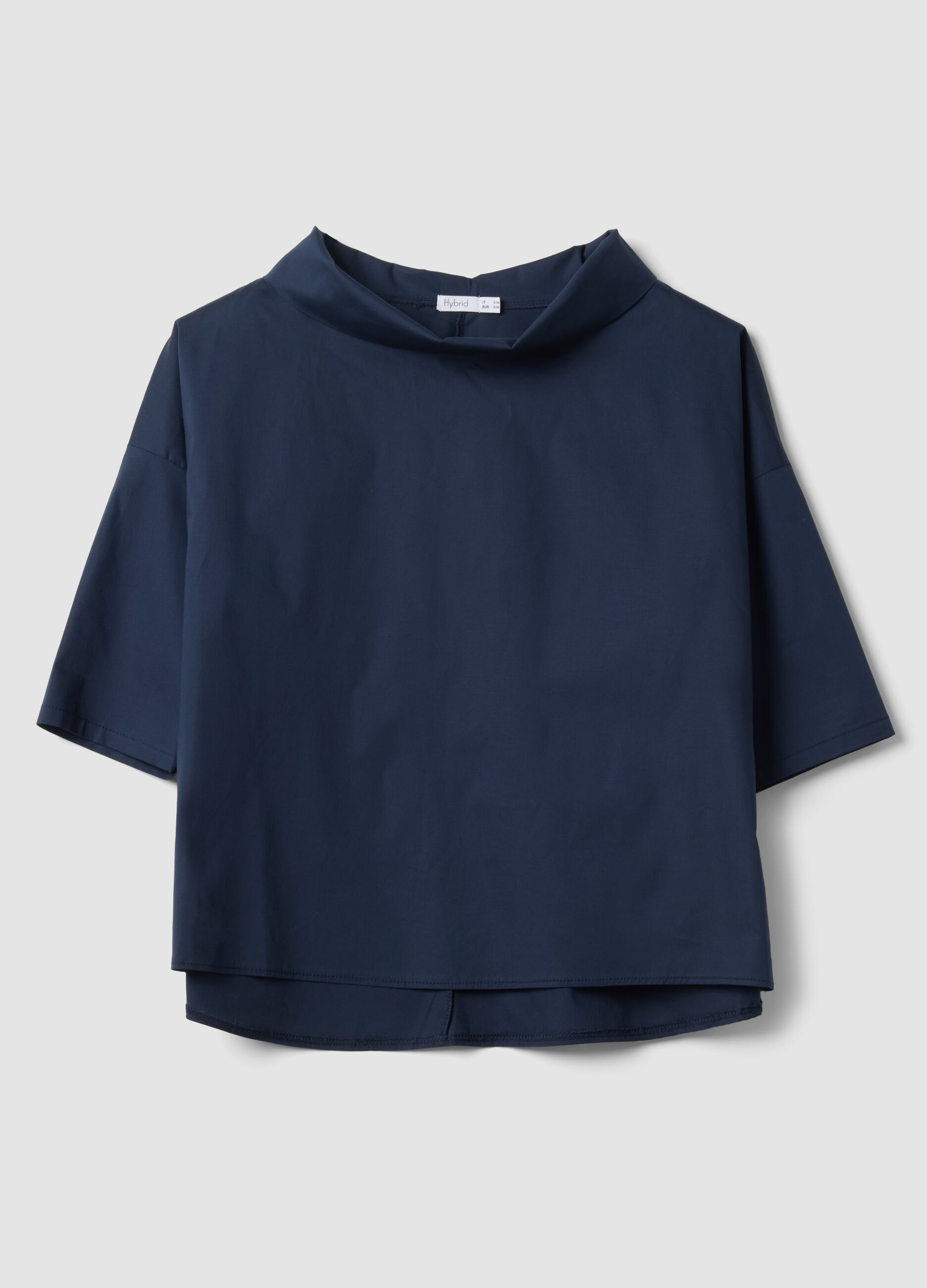 Blue stretch cotton top