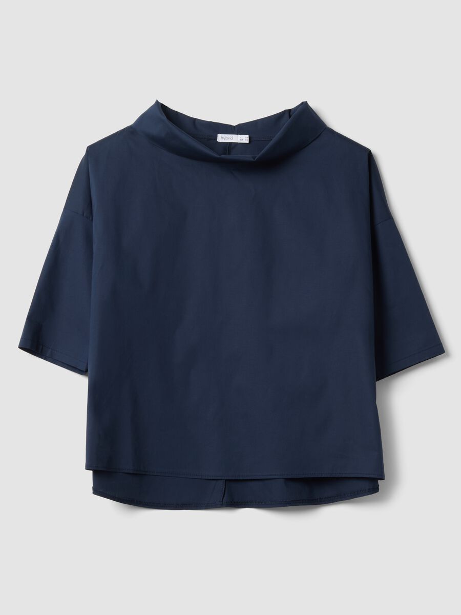 Blue stretch cotton top_0