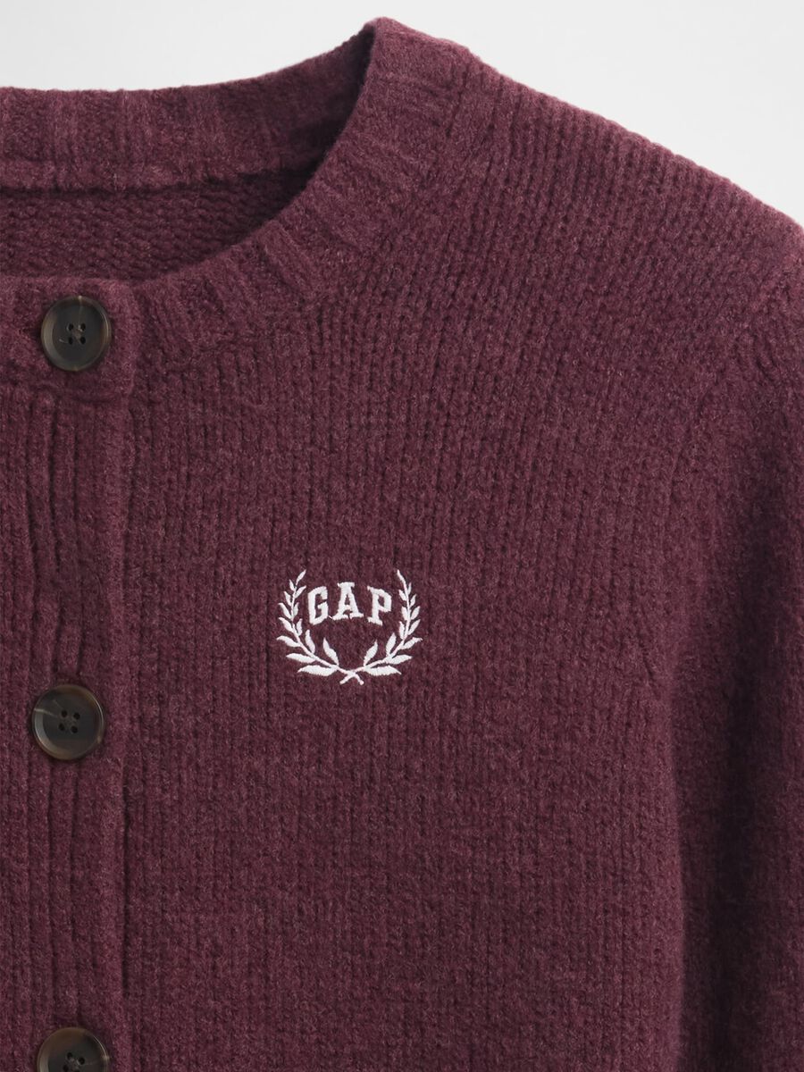 Purple cotton-blend cardigan for girls_4