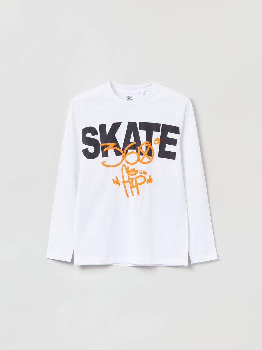 T-shirt in cotone a maniche lunghe_0