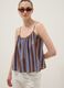 Brown striped pure cotton top_0
