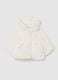 White hooded jacket for newborn girl regular fit_0