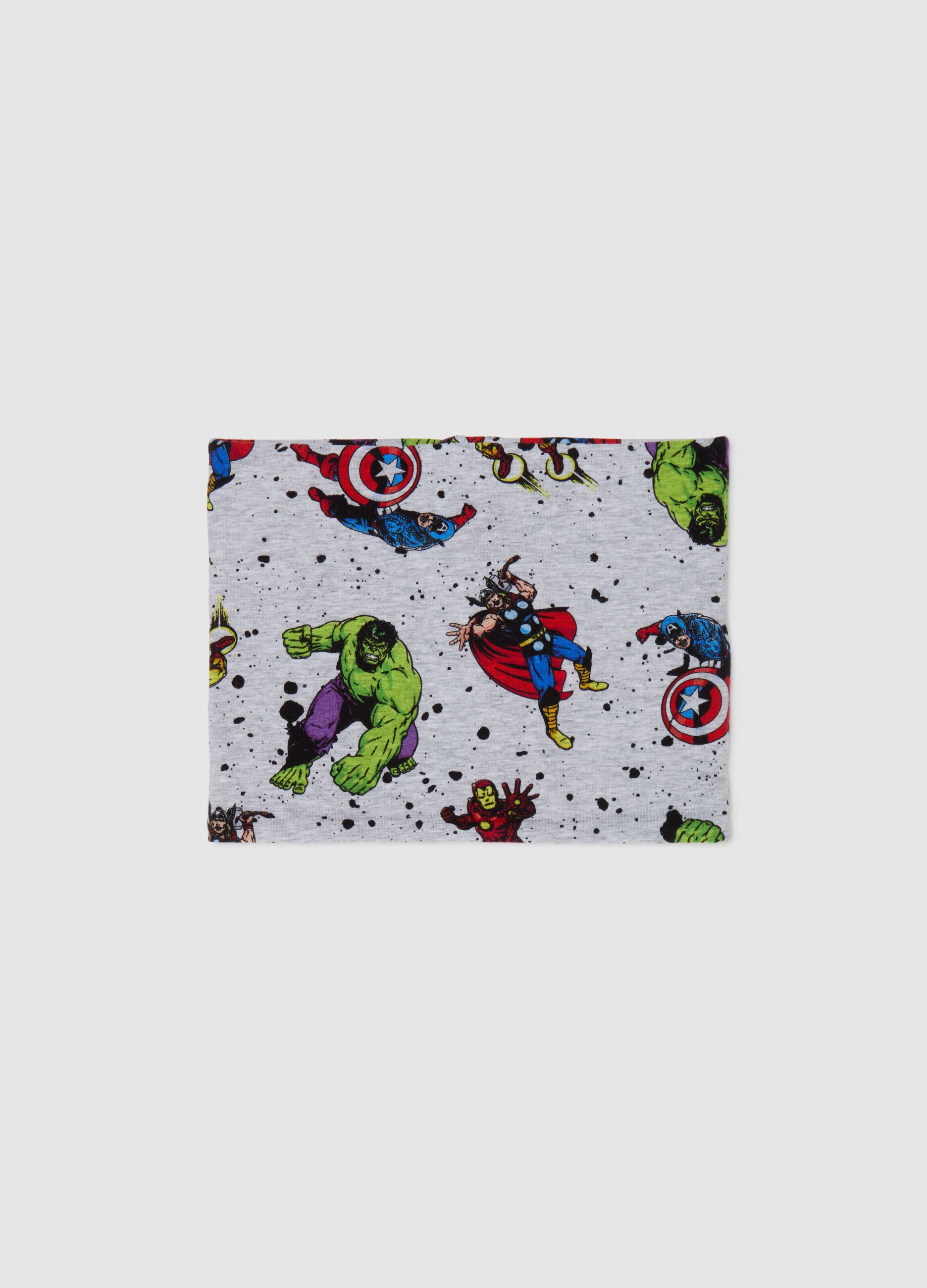 Jersey neck warmer with Superheroes print