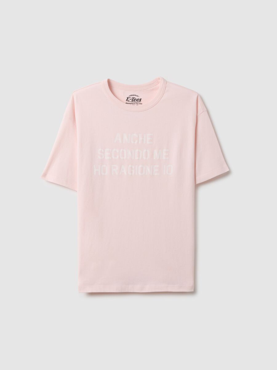 Pink pure cotton regular fit t-shirt with text_4